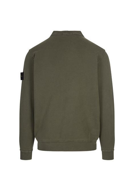 STONE ISLAND Felpa In Cotone Organico Con Struttura Diagonale ed Effetto "OLD" - STONE ISLAND Online
