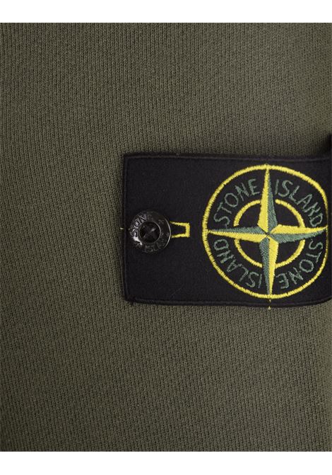 STONE ISLAND Felpa In Cotone Organico Con Struttura Diagonale ed Effetto "OLD" - STONE ISLAND Online