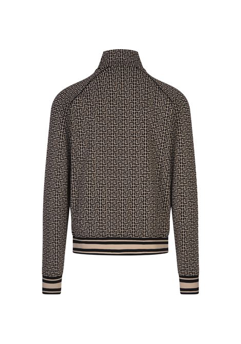 BALMAIN Bomber In Tessuto Monogram Avorio e Nero - BALMAIN Vendita Calda