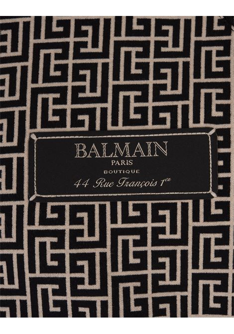 BALMAIN Bomber In Tessuto Monogram Avorio e Nero - BALMAIN Vendita Calda