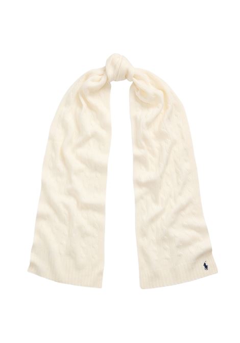RALPH LAUREN Sciarpa In Lana e Cashmere a Trecce Bianca - RALPH LAUREN Officina