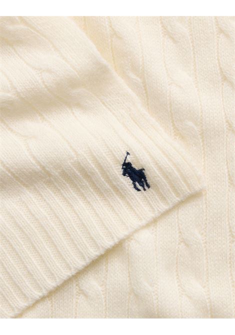 RALPH LAUREN Sciarpa In Lana e Cashmere a Trecce Bianca - RALPH LAUREN Officina