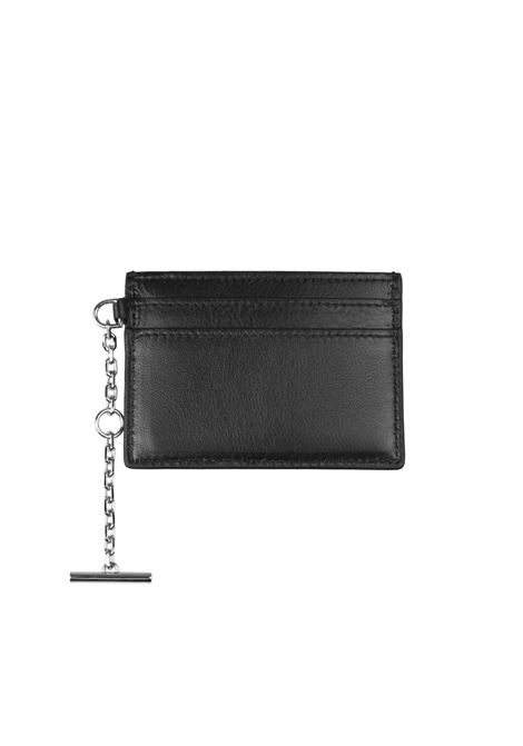 ALEXANDER MCQUEEN Portacarte Sling In Nero e Argento - ALEXANDER MCQUEEN Convenienza