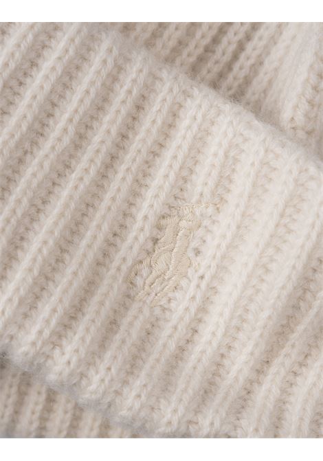 RALPH LAUREN Berretto Bianco In Lana e Cashmere Con Pony Ricamato - RALPH LAUREN Economico