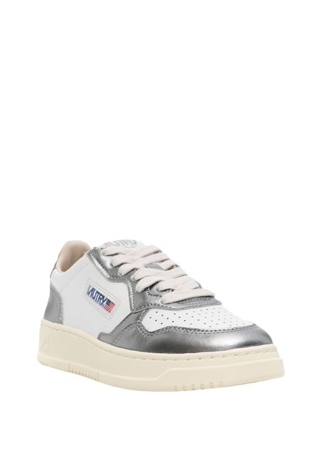 AUTRY Sneakers Medalist Low In Pelle Bianca e Metallizzata Steel - AUTRY Offerte