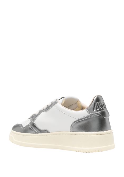 AUTRY Sneakers Medalist Low In Pelle Bianca e Metallizzata Steel - AUTRY Offerte