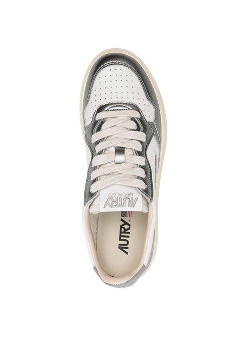 AUTRY Sneakers Medalist Low In Pelle Bianca e Metallizzata Steel - AUTRY Offerte