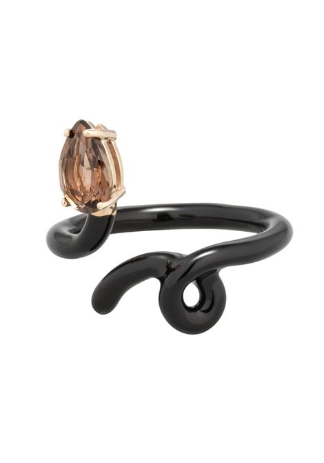 BEA BONGIASCA Anello Baby Vine Tendril Nero - BEA BONGIASCA Italia