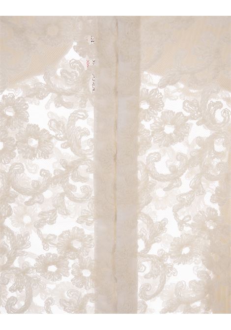 ERMANNO SCERVINO Top Bianco a Coste Con Pizzo Floreale - ERMANNO SCERVINO Convenienza
