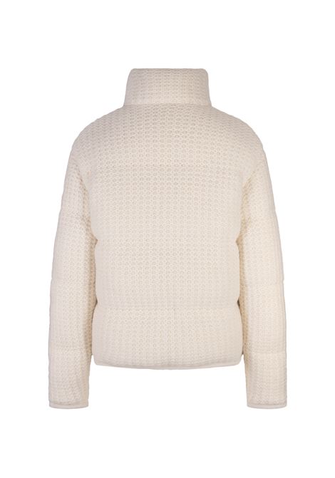MONCLER Cardigan Imbottito Bianco In Lana e Alpaca - MONCLER Novità