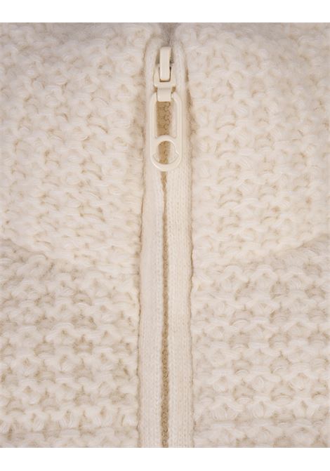 MONCLER Cardigan Imbottito Bianco In Lana e Alpaca - MONCLER Novità