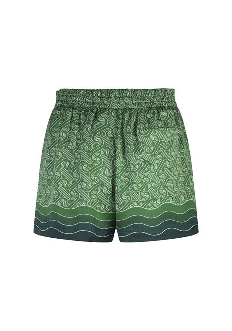 CASABLANCA Shorts In Seta Column Monogram - CASABLANCA Offerta