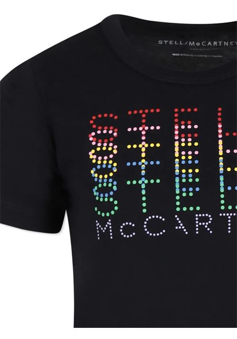 STELLA MCCARTNEY KIDS T-Shirt Nera Con Logo Grafico Multicolore - STELLA MCCARTNEY KIDS Moda