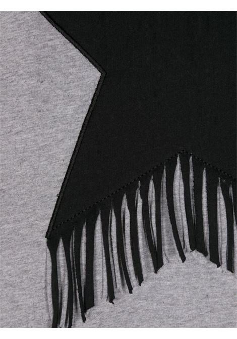 STELLA MCCARTNEY KIDS T-Shirt Grigia con Frange e Grafica Stella - STELLA MCCARTNEY KIDS Italy