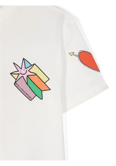 STELLA MCCARTNEY KIDS T-Shirt Bianca Con Grafica Stelle Cadenti - STELLA MCCARTNEY KIDS Italia
