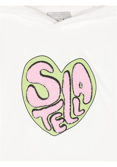 STELLA MCCARTNEY KIDS Felpa con Cappuccio Bianca con Grafica Stella Applicata - STELLA MCCARTNEY KIDS Vendita