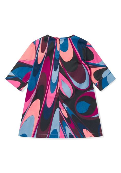 EMILIO PUCCI JUNIOR Abito a Maniche Lungo Con Stampa Onde - EMILIO PUCCI JUNIOR Spedizione Gratuita
