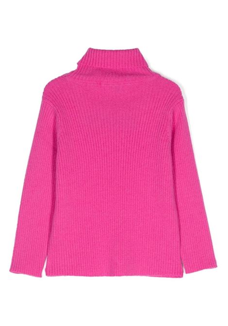 EMILIO PUCCI JUNIOR Maglione a Collo Alto Fucsia Con Logo - EMILIO PUCCI JUNIOR Fino Al -60%