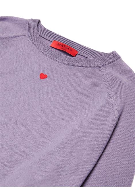 MAX&CO. KIDS Pullover In Lana Lilla Con Cuore - MAX&CO. KIDS Italy