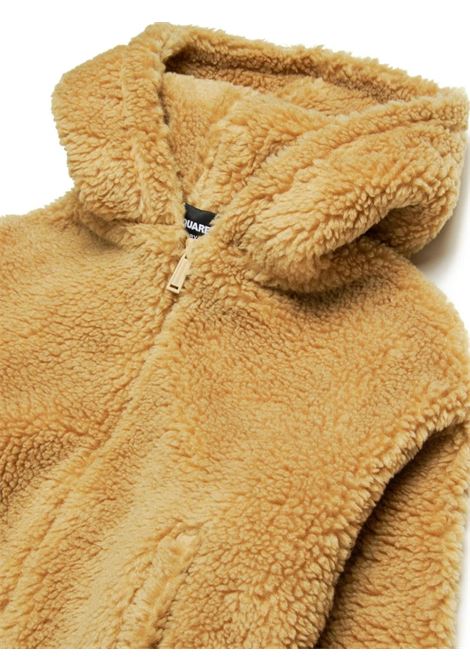 DSQUARED2 KIDS Giacca Con Cappuccio Icon In Teddy Beige - DSQUARED2 KIDS Nuovo