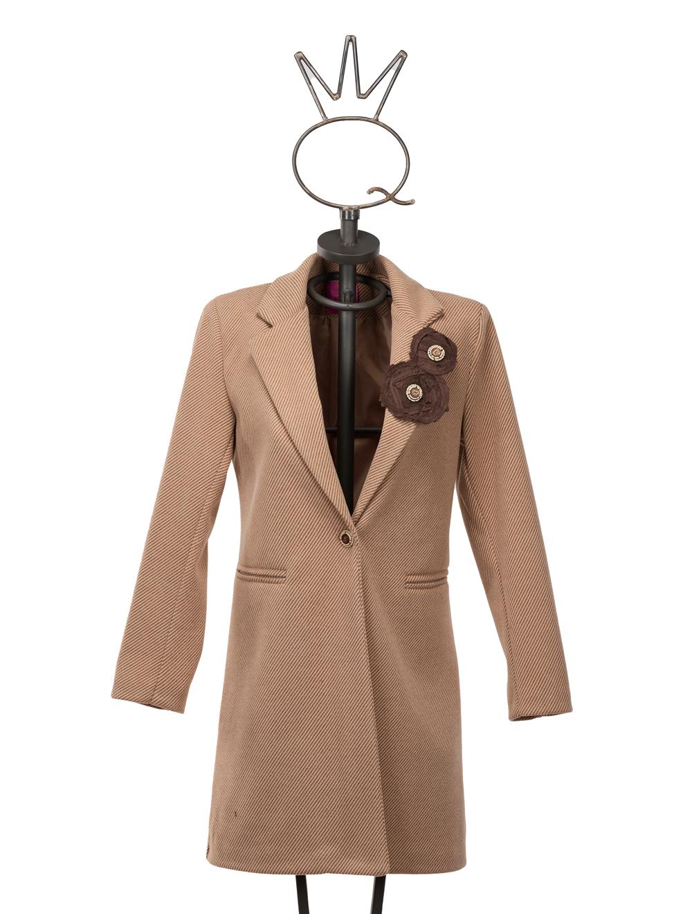 Save The Queen Cappotto corto beige con applicazioni Novità
