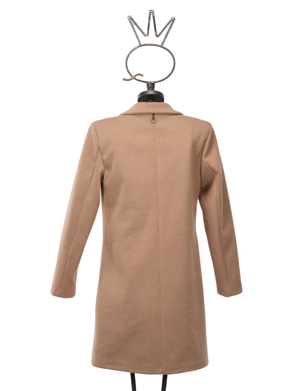 Save The Queen Cappotto corto beige con applicazioni Novità