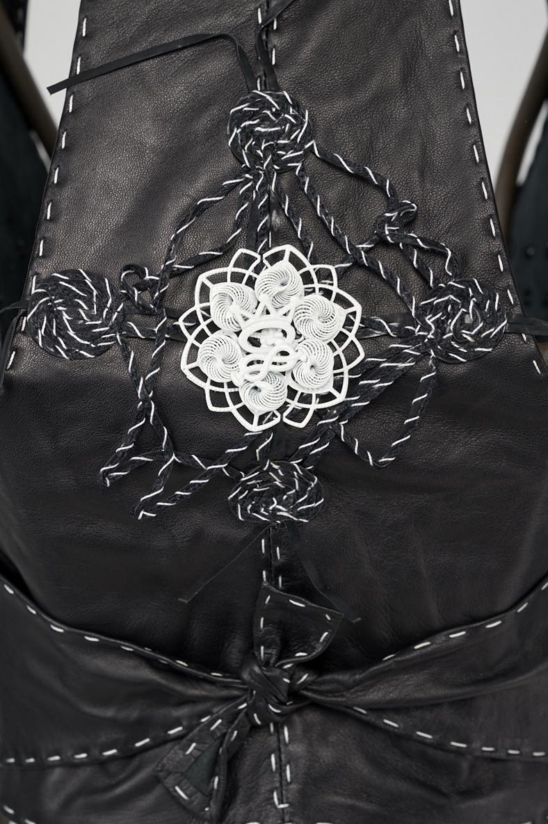Save The Queen Gilet in vera pelle nera Italia