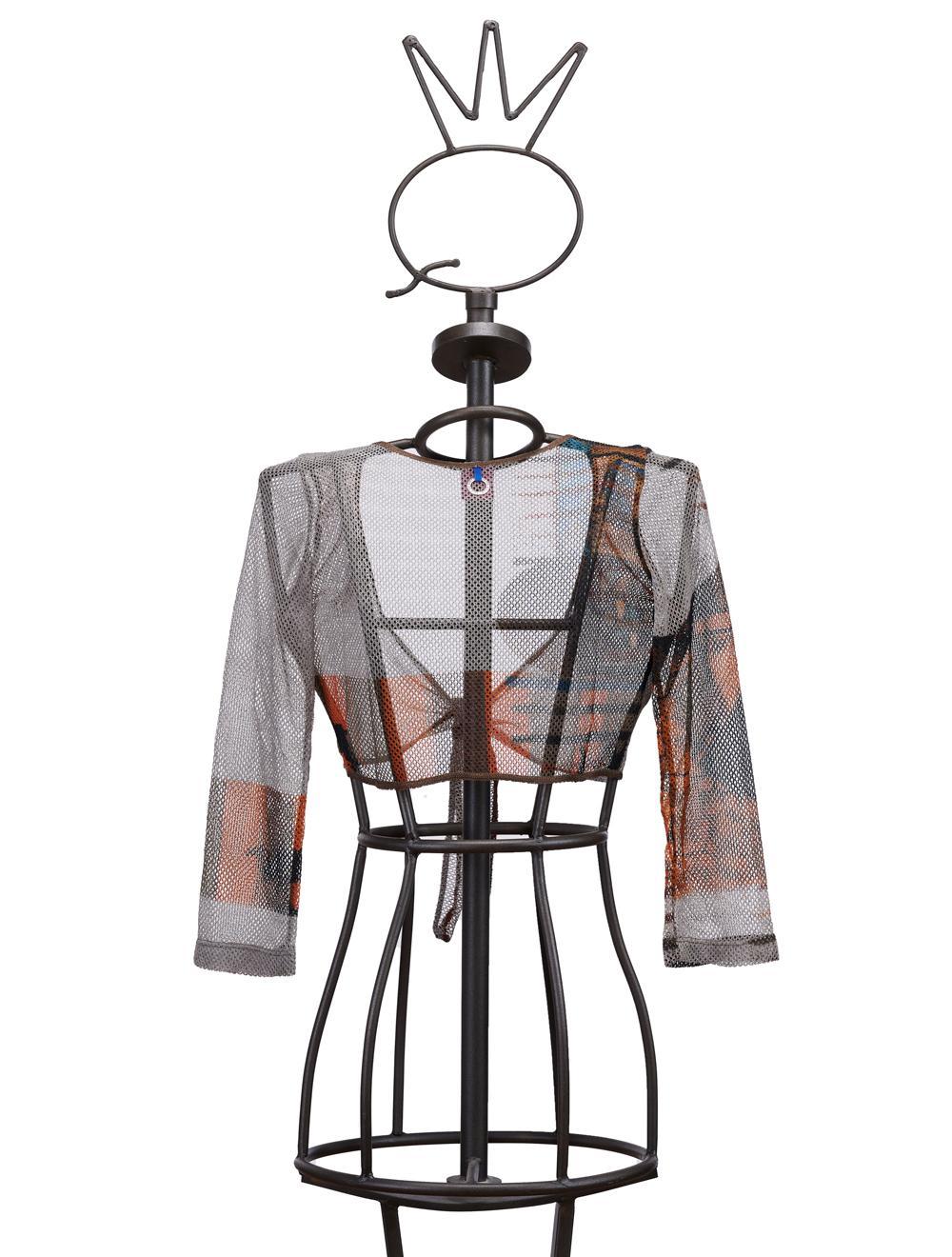 Save The Queen Bolero beige a rete con stampa 2025