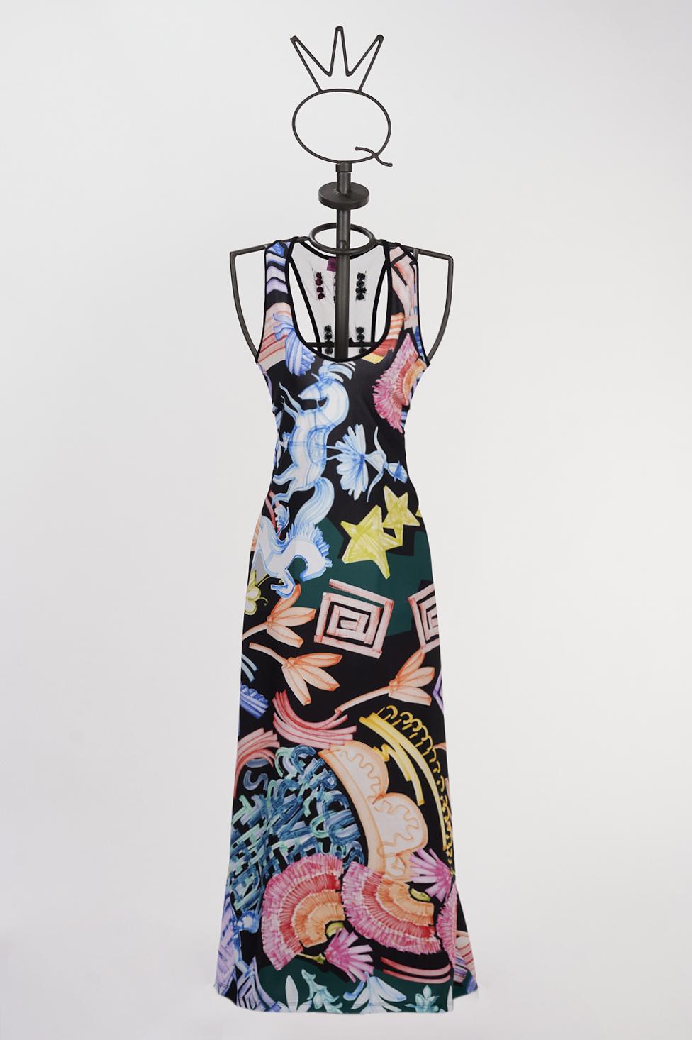 Save The Queen Vestito lungo stampato fantasia circo Vendita