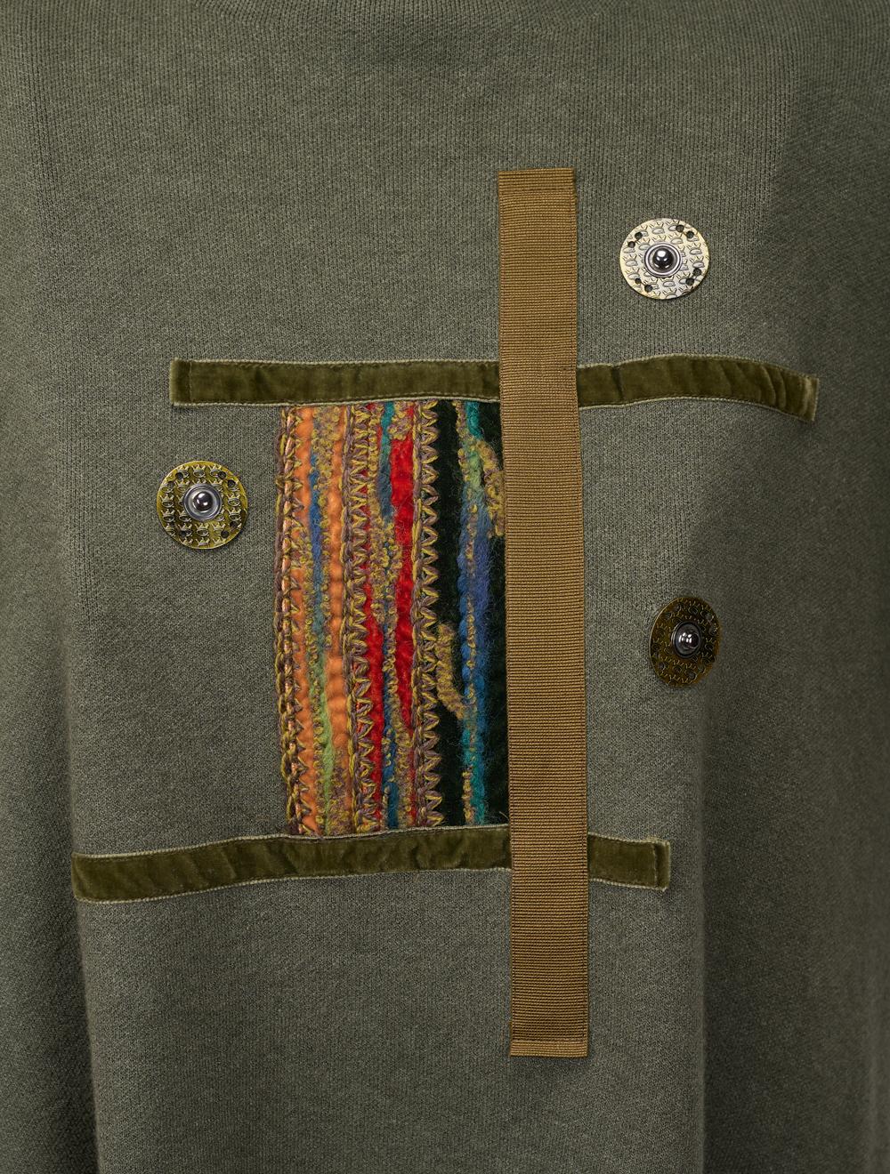 Save The Queen Maglia poncho verde salvia in viscosa con applicazioni Negozi Online