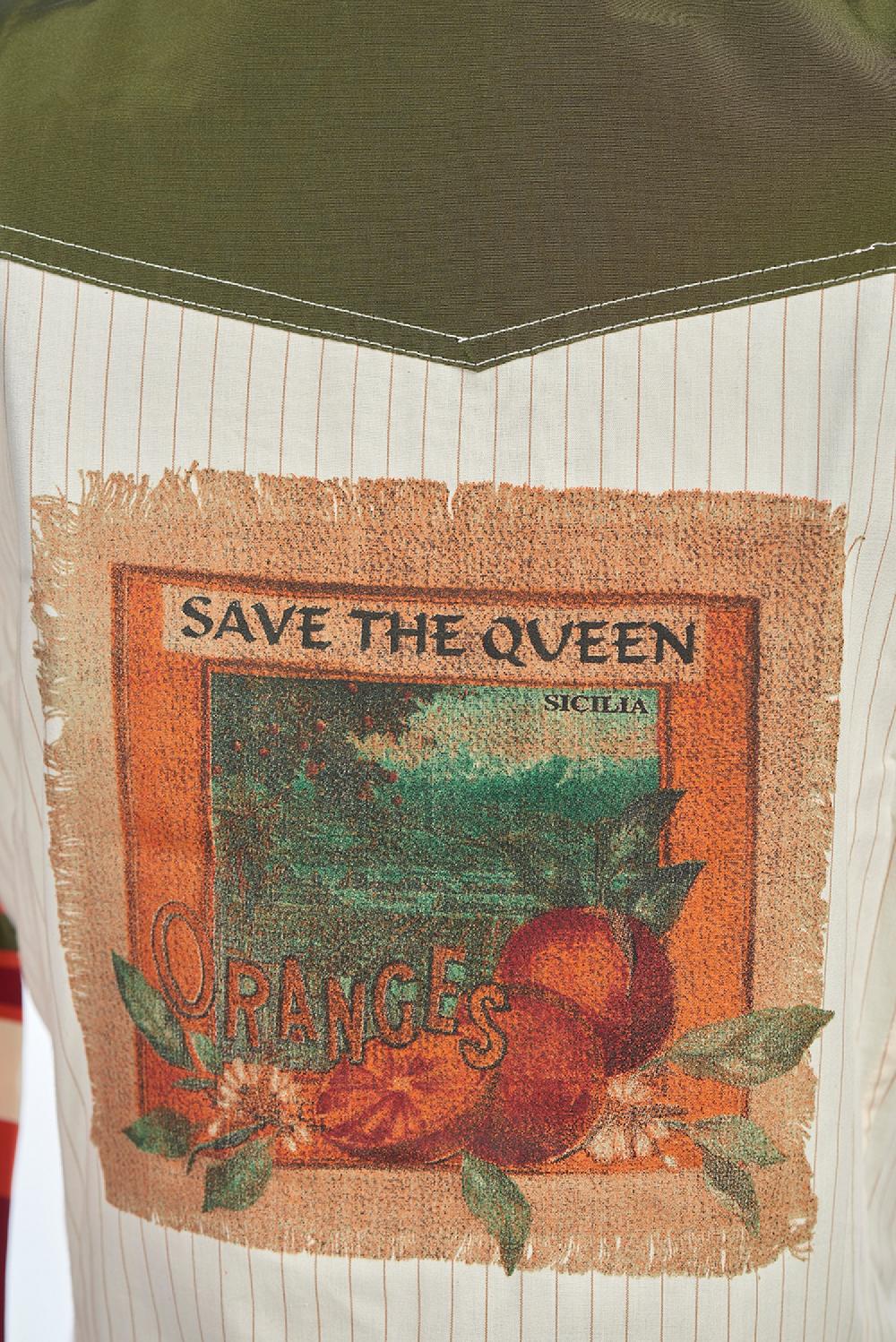 Save The Queen Camicia a righe con stampa In Vendita