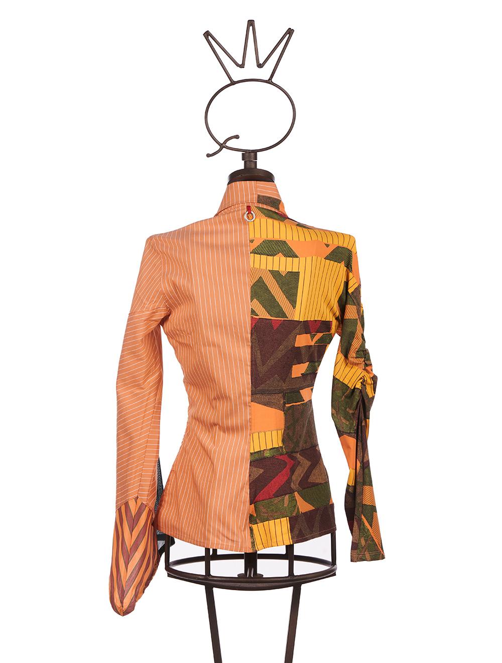 Save The Queen Camicia in tessuto a righe e jersey stampato con ricamo Saldi