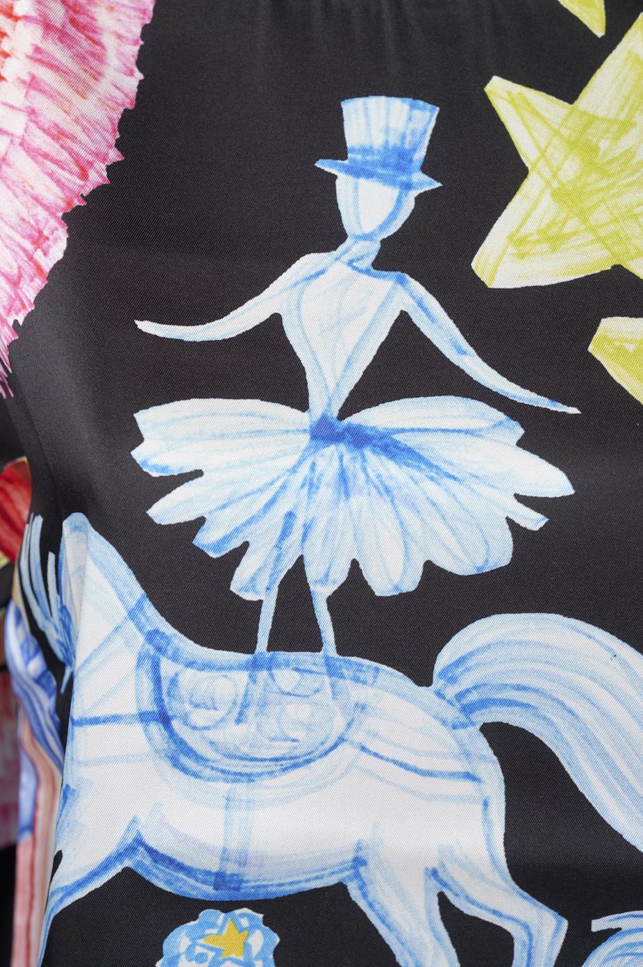Save The Queen Blusa in raso con stampa dedicata al Circo Italy
