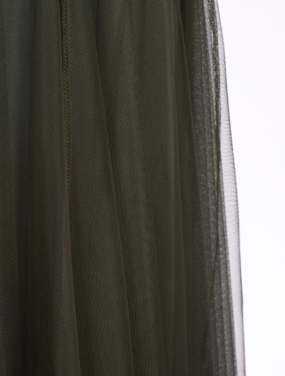 Save The Queen Gonna lunga in tulle verde militare Negozio