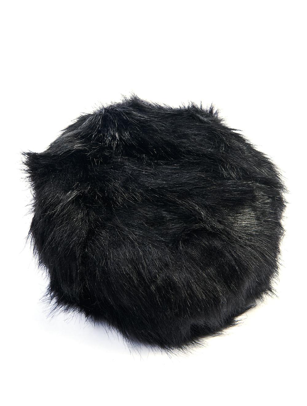 Save The Queen colbacco nero in eco pelliccia Italy