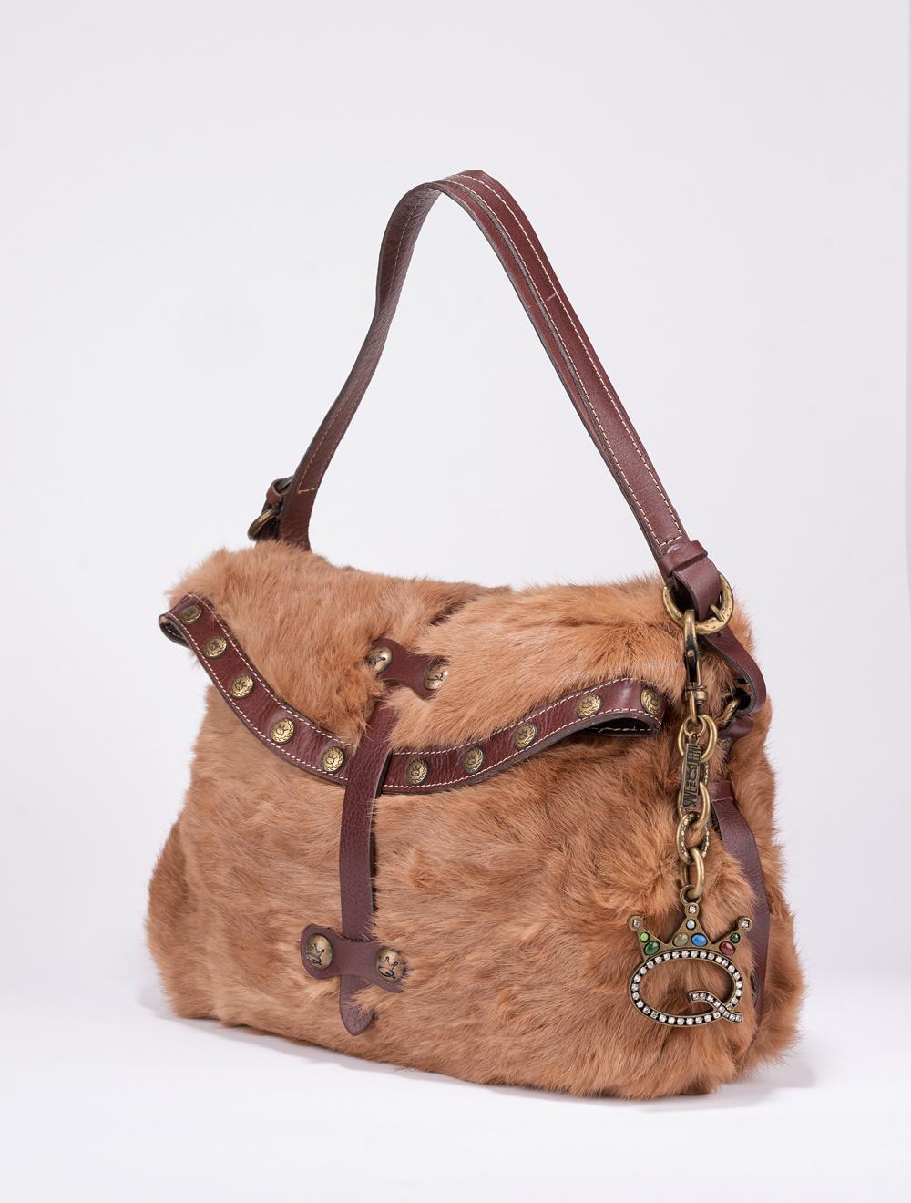 Save The Queen Borsa in lapin color biscotto Promozione Limitata