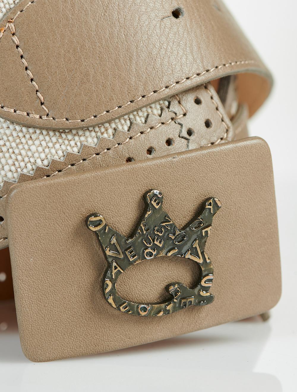Save The Queen Cintura in pelle e cotone Offerta