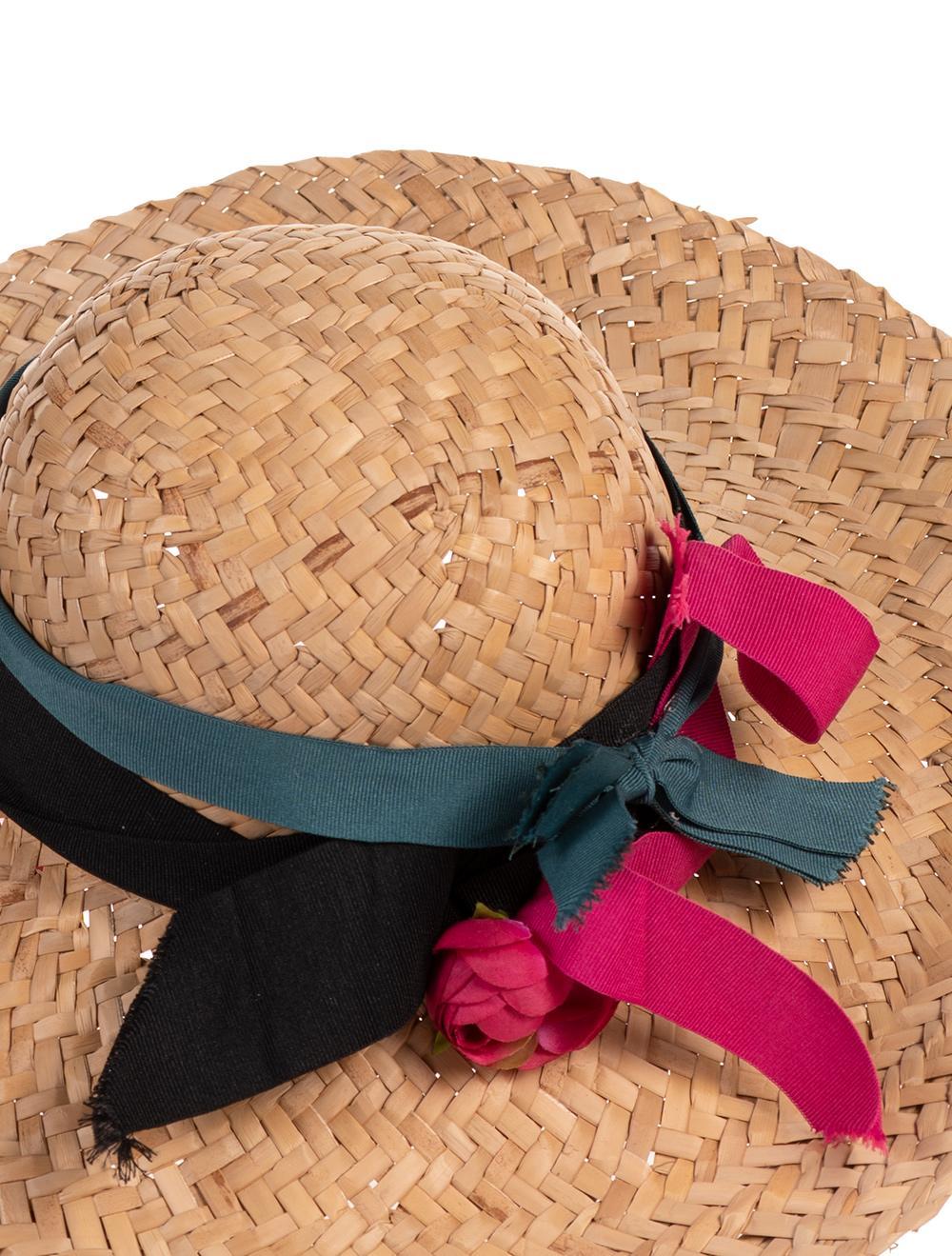 Save The Queen Cappello di paglia a tesa larga con decorazioni Italia