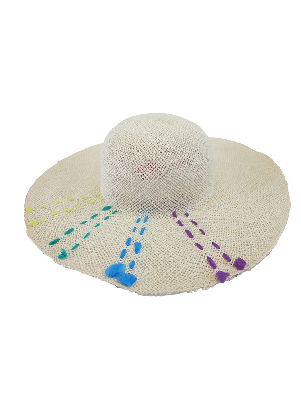Save The Queen Cappello in juta intrecciata con decorazione