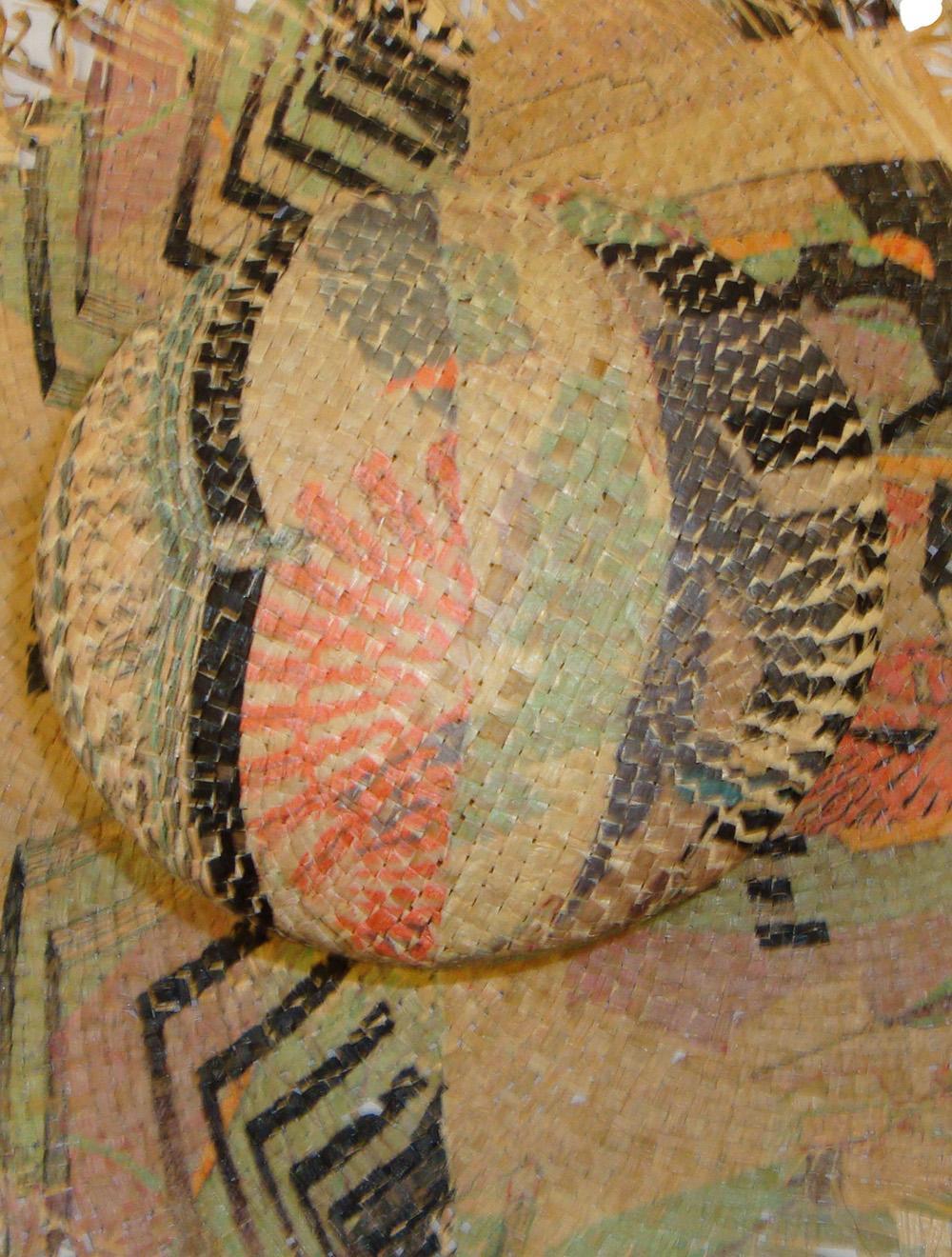 Save The Queen Cappello in paglia intrecciata con stampa Vendita