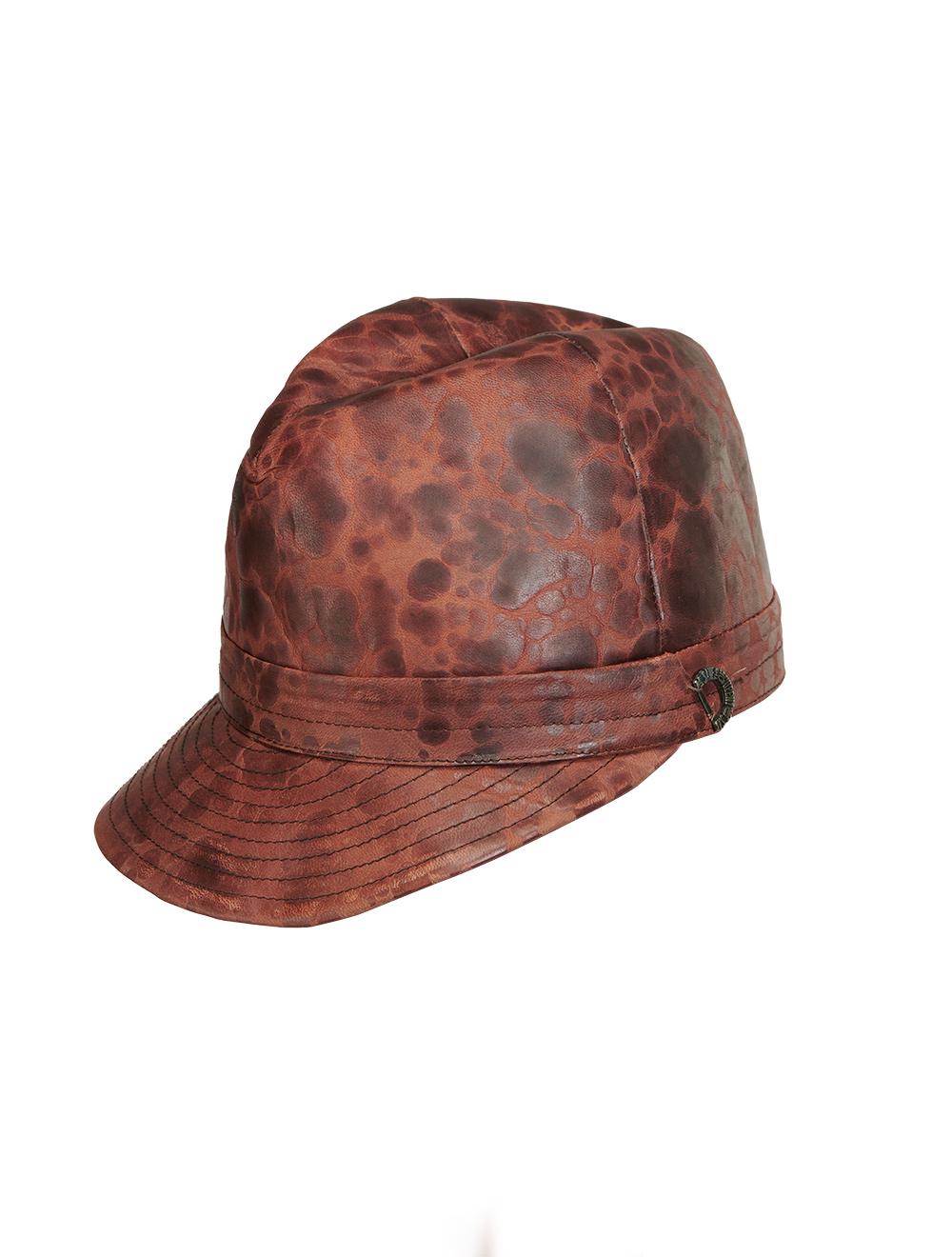 Save The Queen Cappello in pelle marrone
