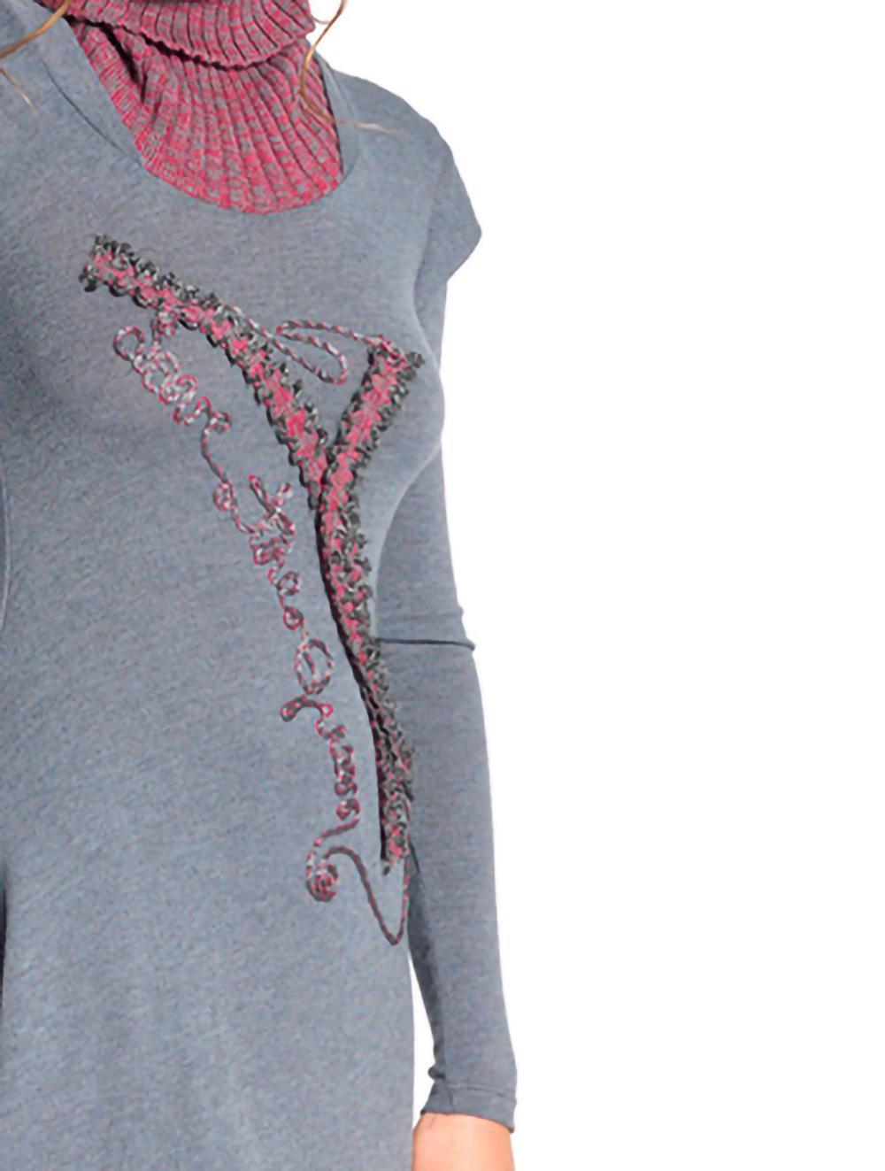 Save The Queen Vestito lungo grigio con ricamo + leggins Soddisfazione Garantita