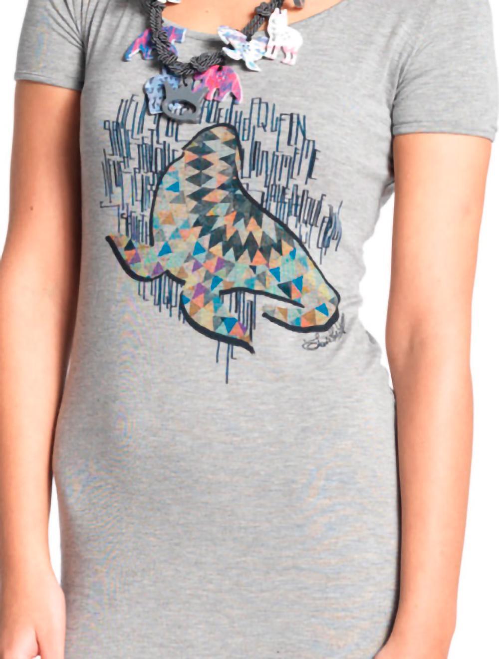 Save The Queen Set t-shirt lunga grigia con leggings Shopping Online