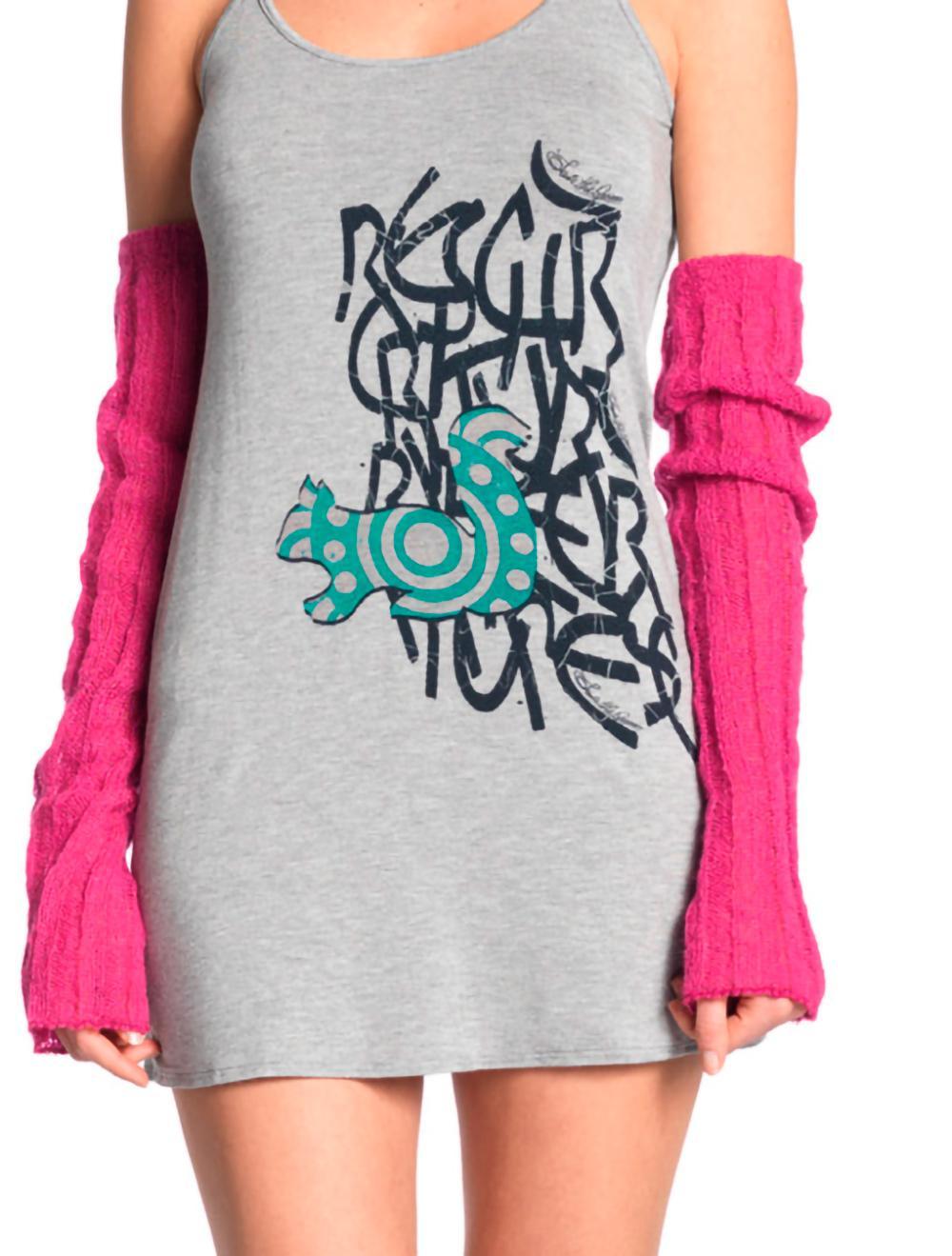 Save The Queen Top in viscosa grigia con leggins e coprispalle Affare Del Giorno
