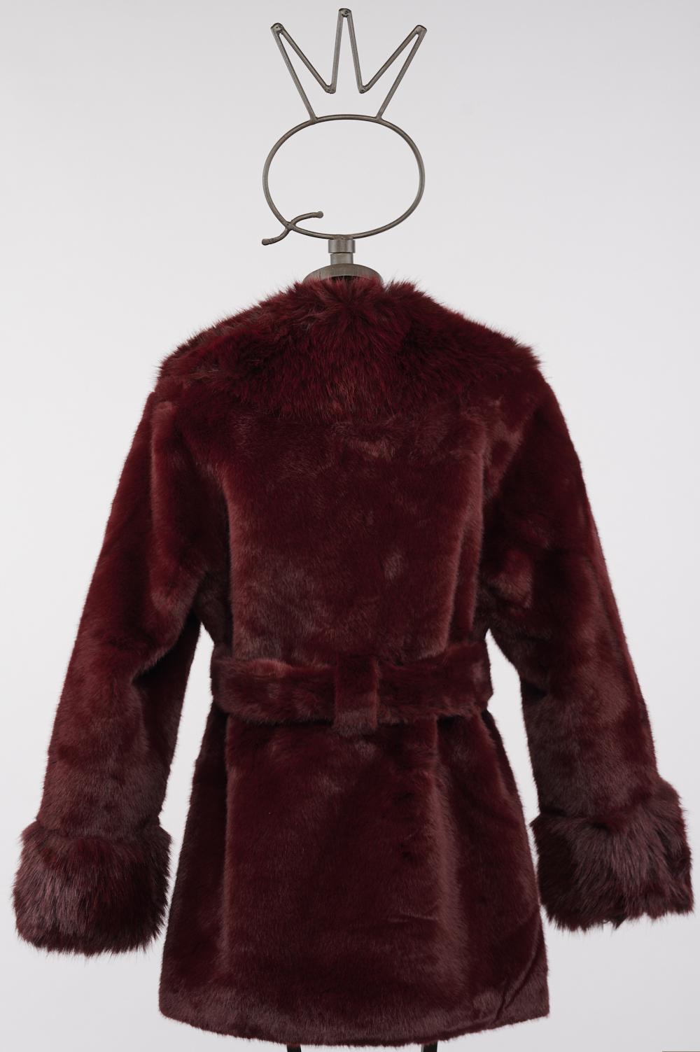Save The Queen Ecopelliccia bordeaux con scollo a V Hotsell