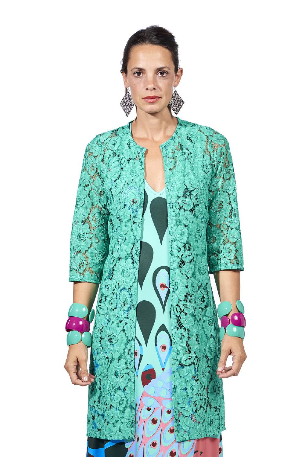 Save The Queen Spolverino in pizzo color verde smeraldo Economico