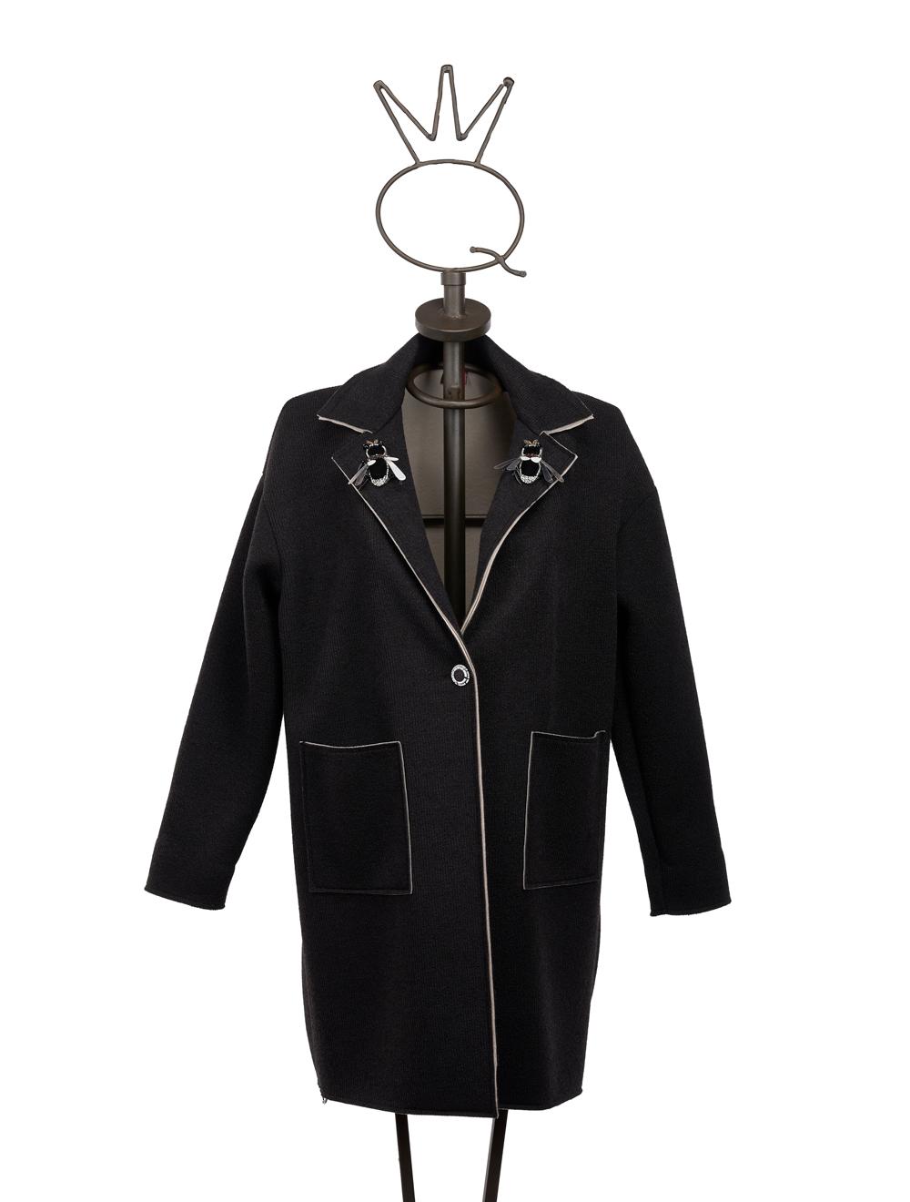 Save The Queen Cappotto corto nero con applicazioni Consegna Veloce