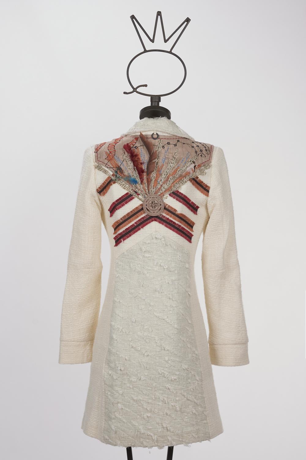 Save The Queen Cappotto bianco con ricamo Fino Al -60%