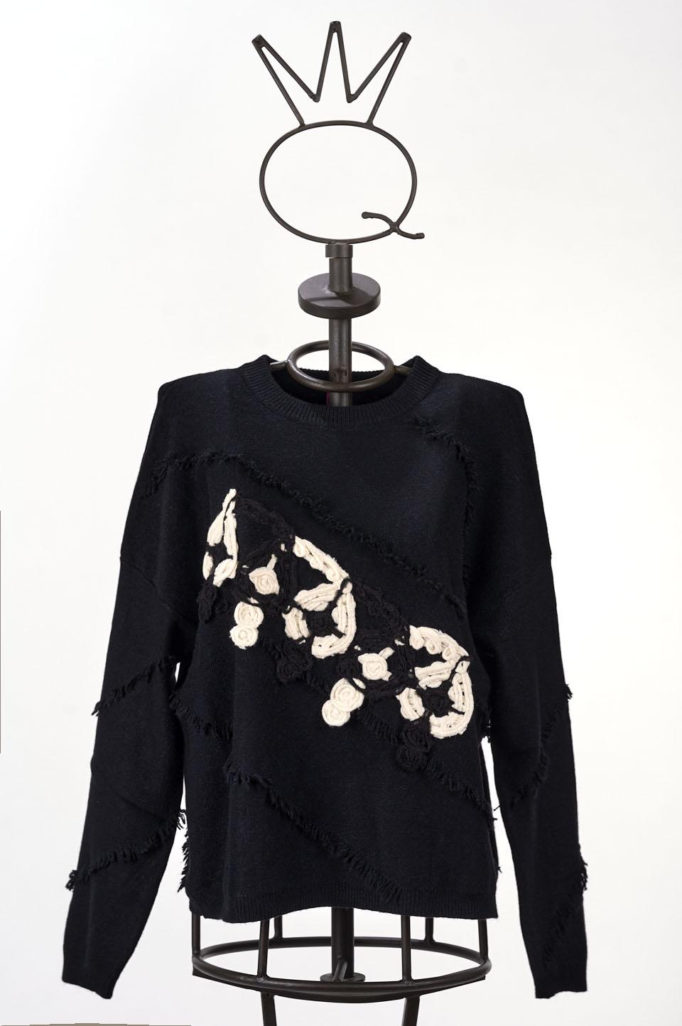 Save The Queen Maglia larga nera Sconto