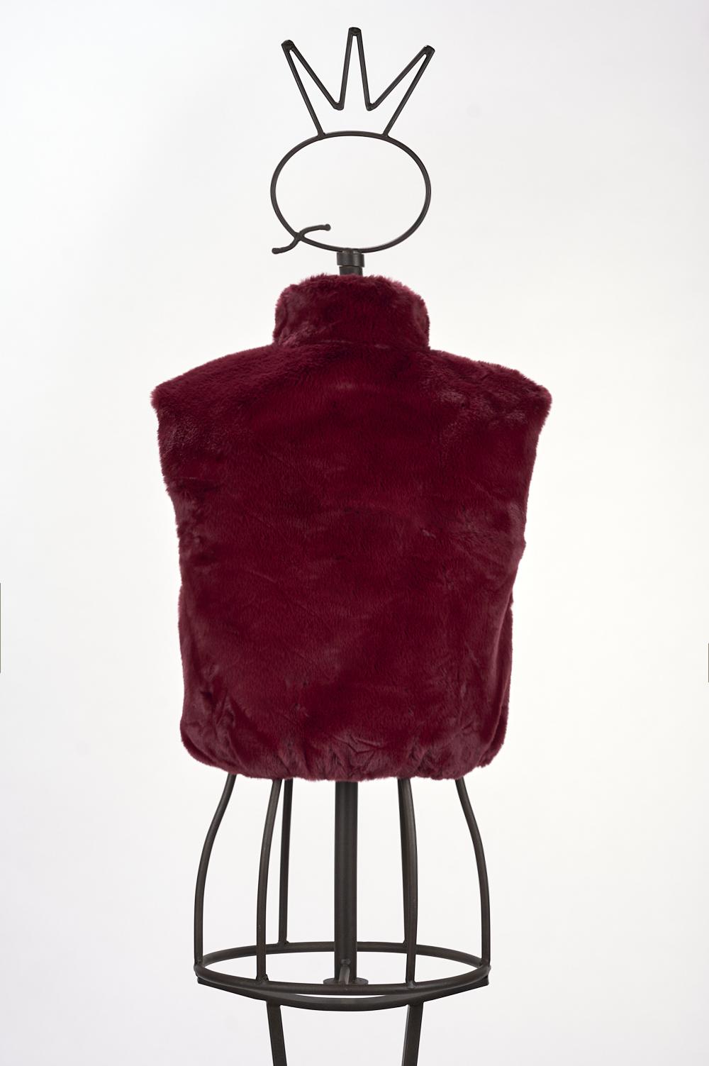 Save The Queen Gilet in ecopelliccia bordeaux Vendite Flash